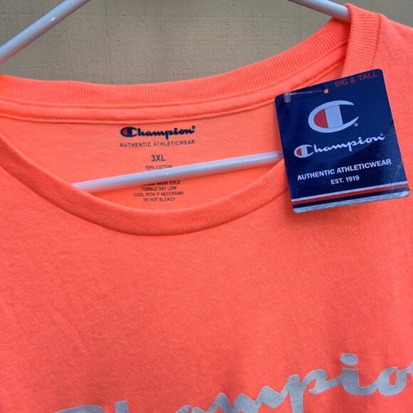 Champion 3X Large Athletic Wear Neon Orange Tshirt New With Tags . Bright - Picture 1 of 5